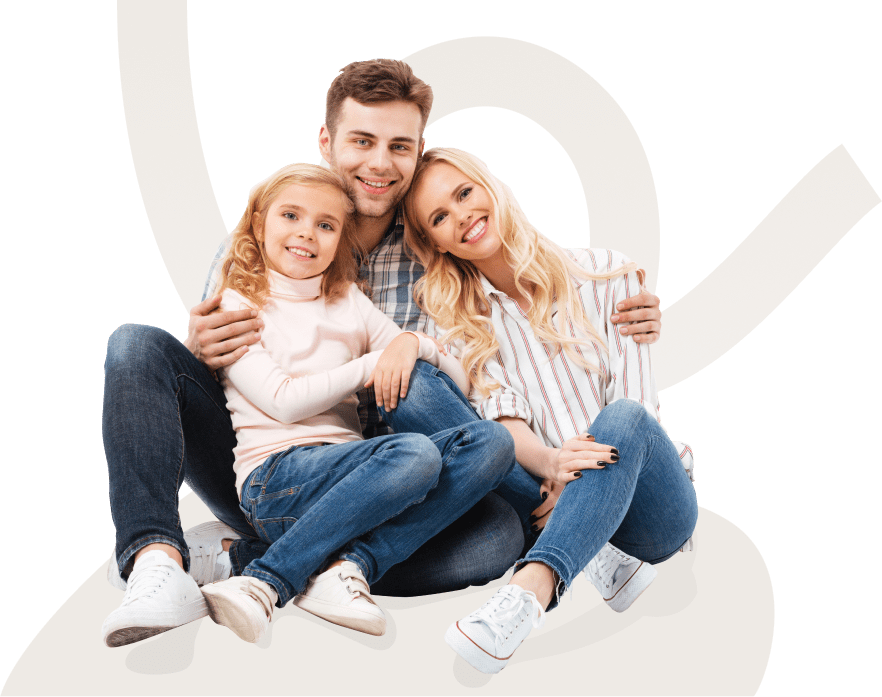 Happy family protected by insurance